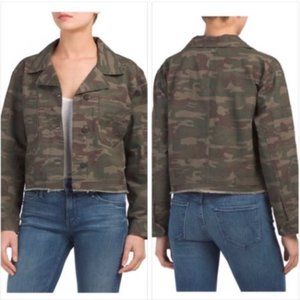Anthropologie Sanctuary Crop Raw Hem Camo Jacket Medium Petite (fits like a S/M)